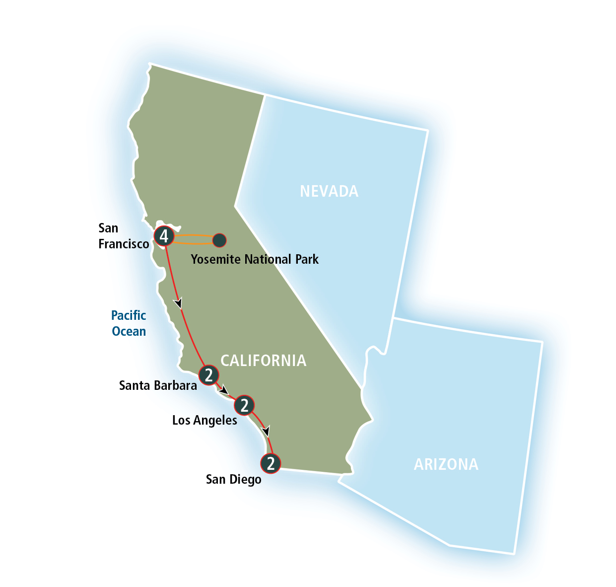 Map of california coast los angeles to san francisco rosa wandie