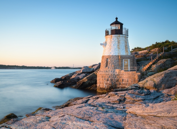 Sunset at Castle Hill Lighthouse on Newport, Rhode Island