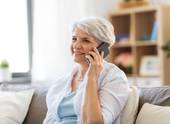 Contact Us woman on phone