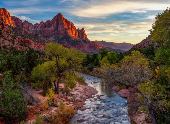 river flowing through zion national park in utah