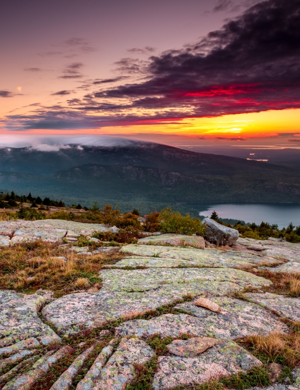 Acadia national park, cadillac mountain Sunset in Acadia national park, cadillac mountain