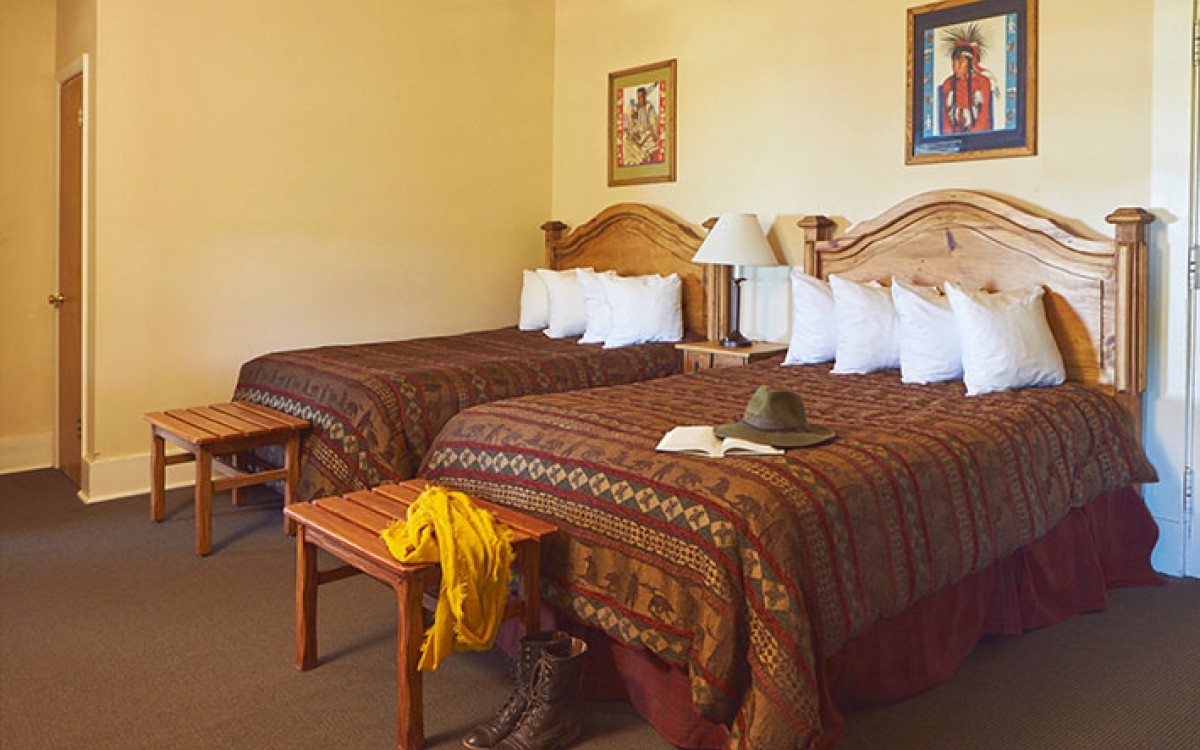 main lodge accommodations in glacier park lodge, montana