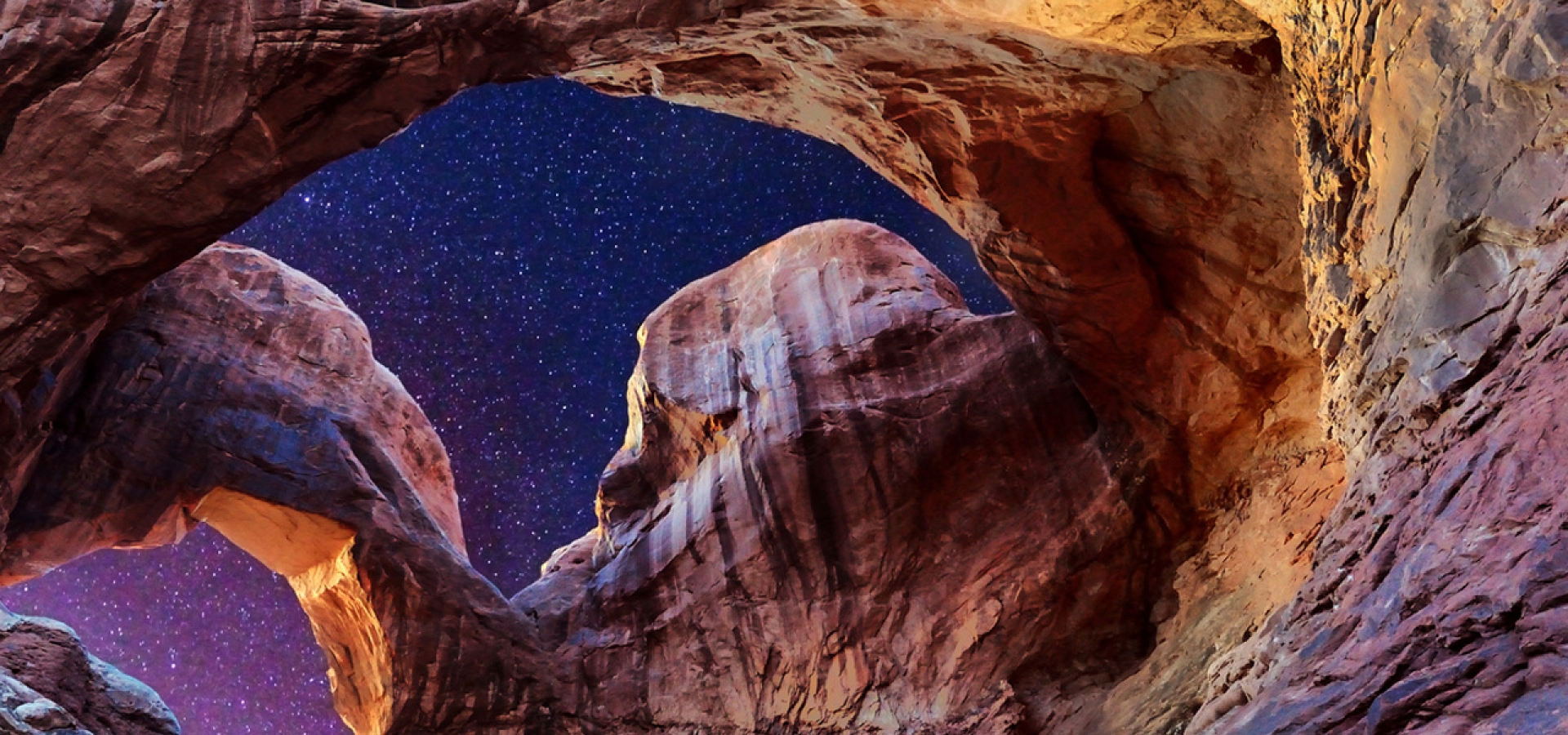 Arches National Park at nighttime