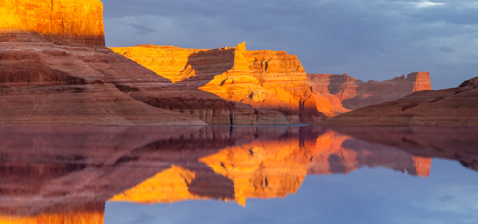 Reflection on Lake Powell in Glen Canyon National Recreation Area, Utah Reflection on Lake Powell in Glen Canyon National Recreation Area, Utah
