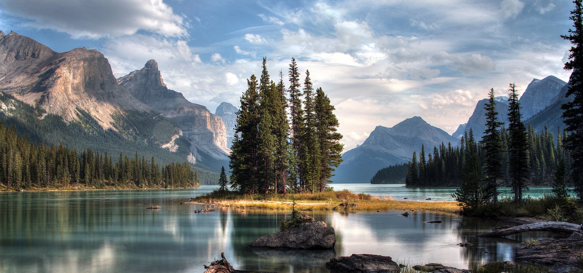 Canadian Regions trees on a lake in canada