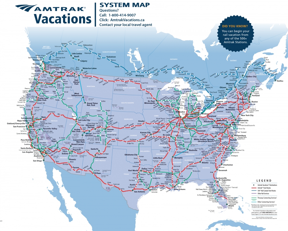 Amtrak System Map - Amtrak Vacations System Map AVCA 2020