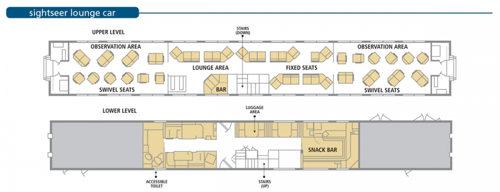 Amtrak's sightseer lounge car diagram