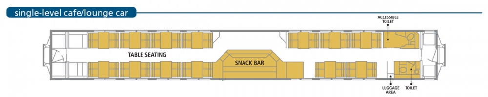 Amtrak's single level lounge car diagram